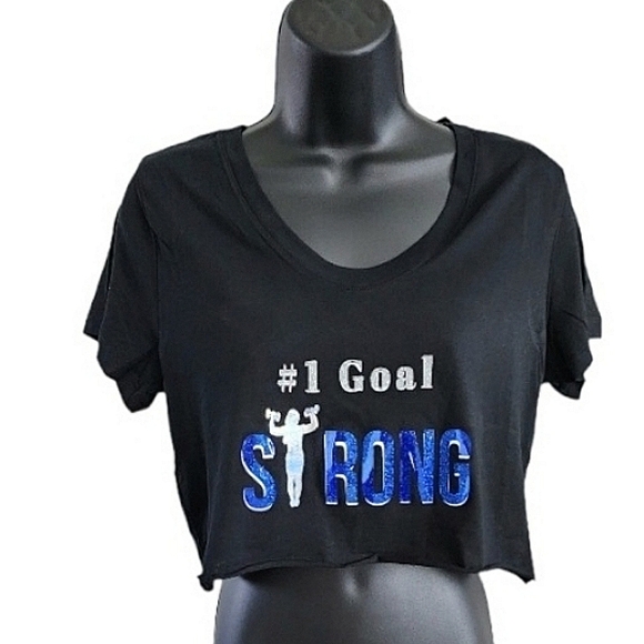 Women T-Shirt V-NECK Cropped - Picture 3 of 6